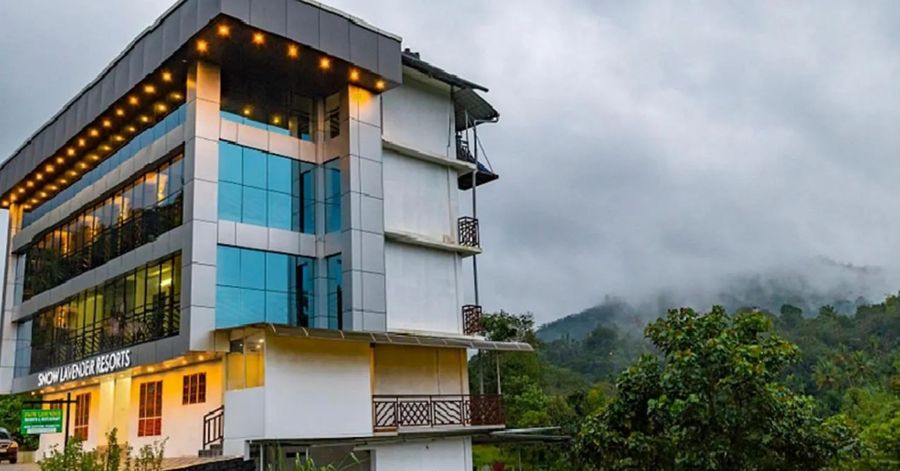 Snow Lavender Resorts building in the Kerala high ranges